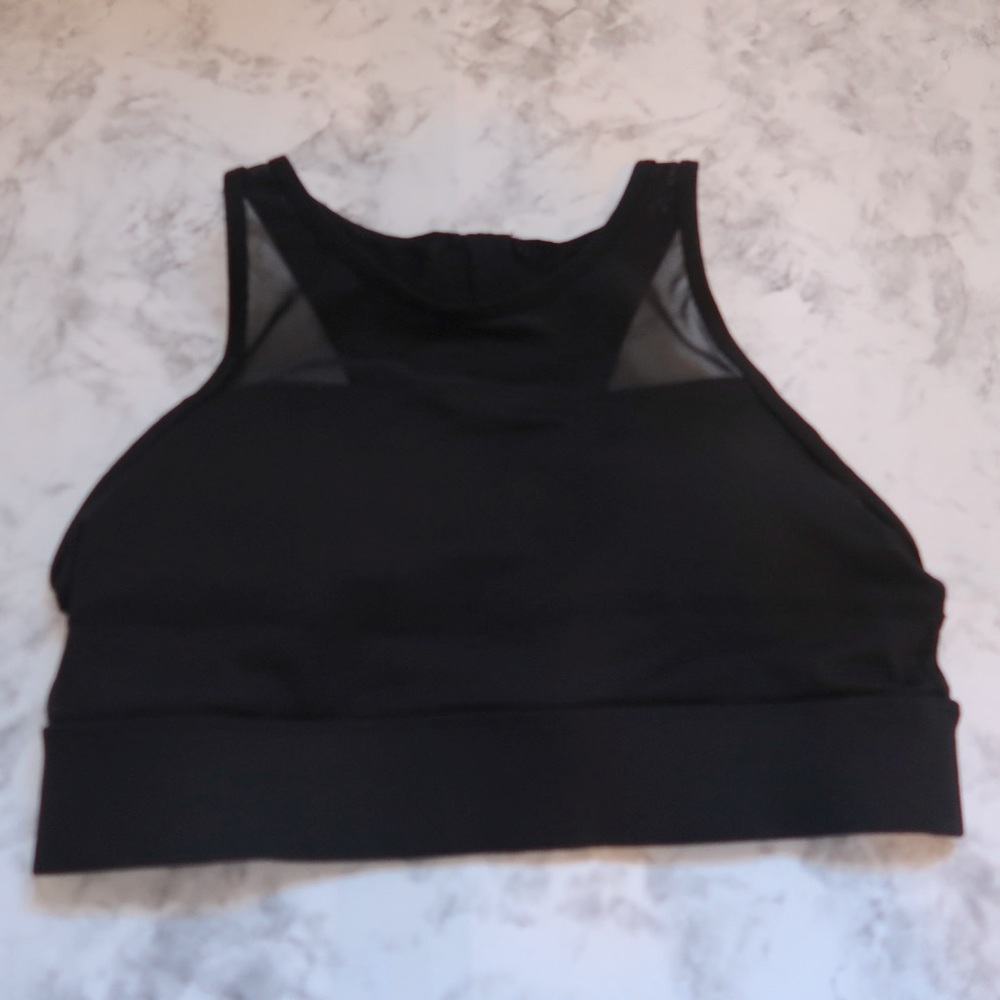 Black Sports Bra with mesh detail